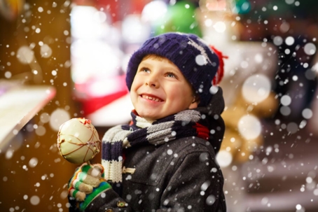 Little boy and snow